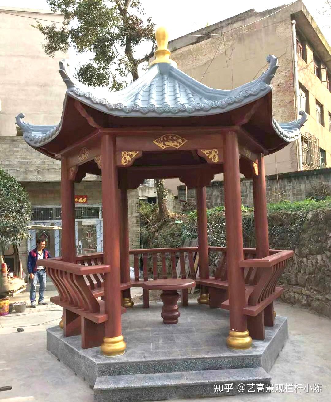水泥仿木凉亭制作 打造标准的江南特色园林景观 户外景观凉亭 - 知乎