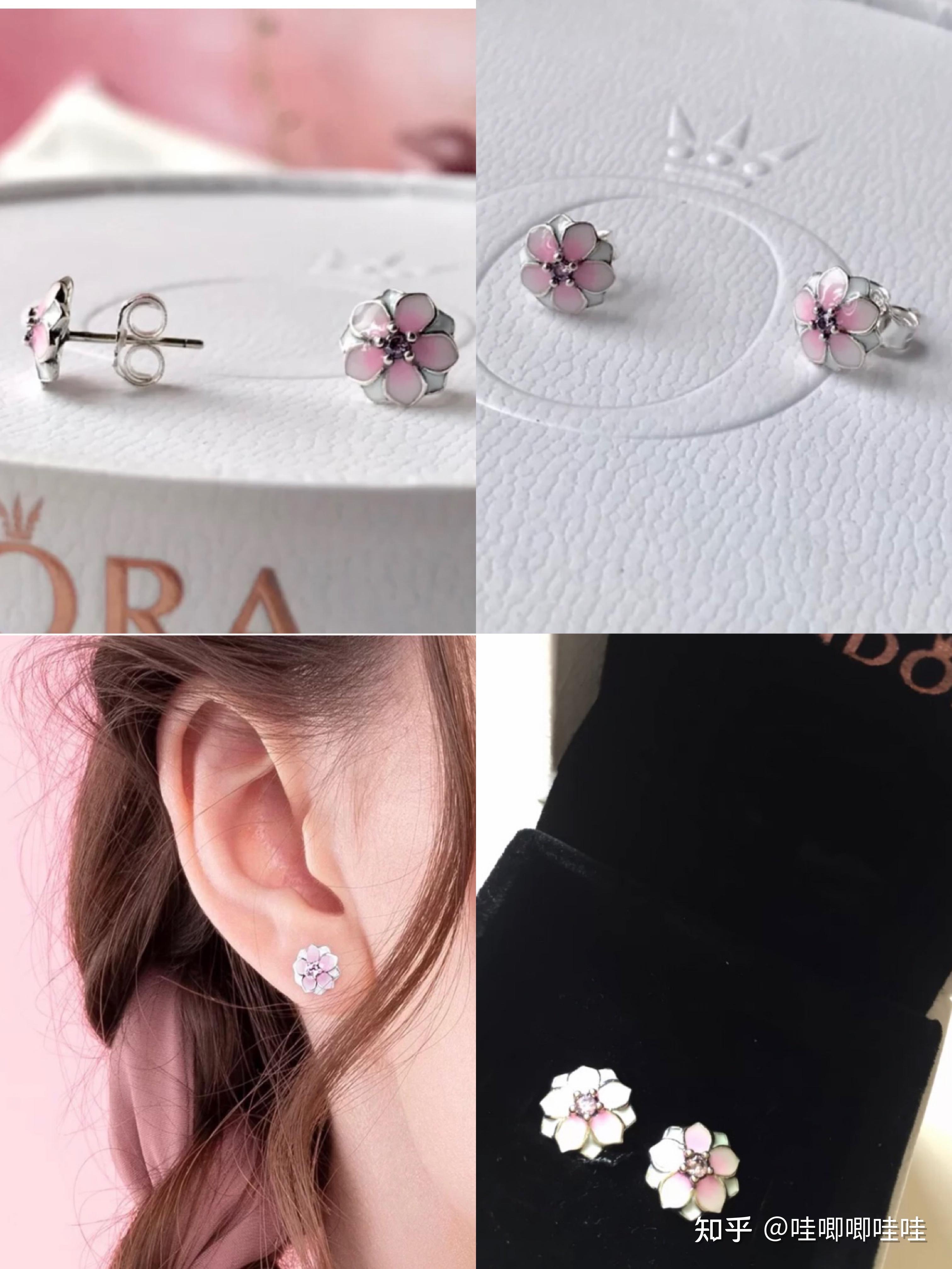 12,pandora潘多拉木兰花耳钉