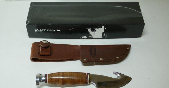 美国卡巴kb1234倒钩皮柄小直猎刀