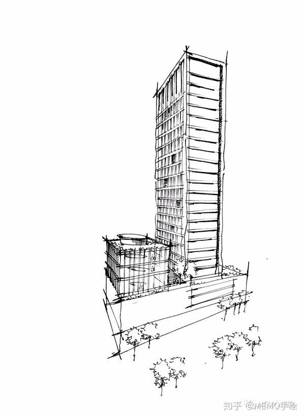手绘教程|发现高端商业写字楼