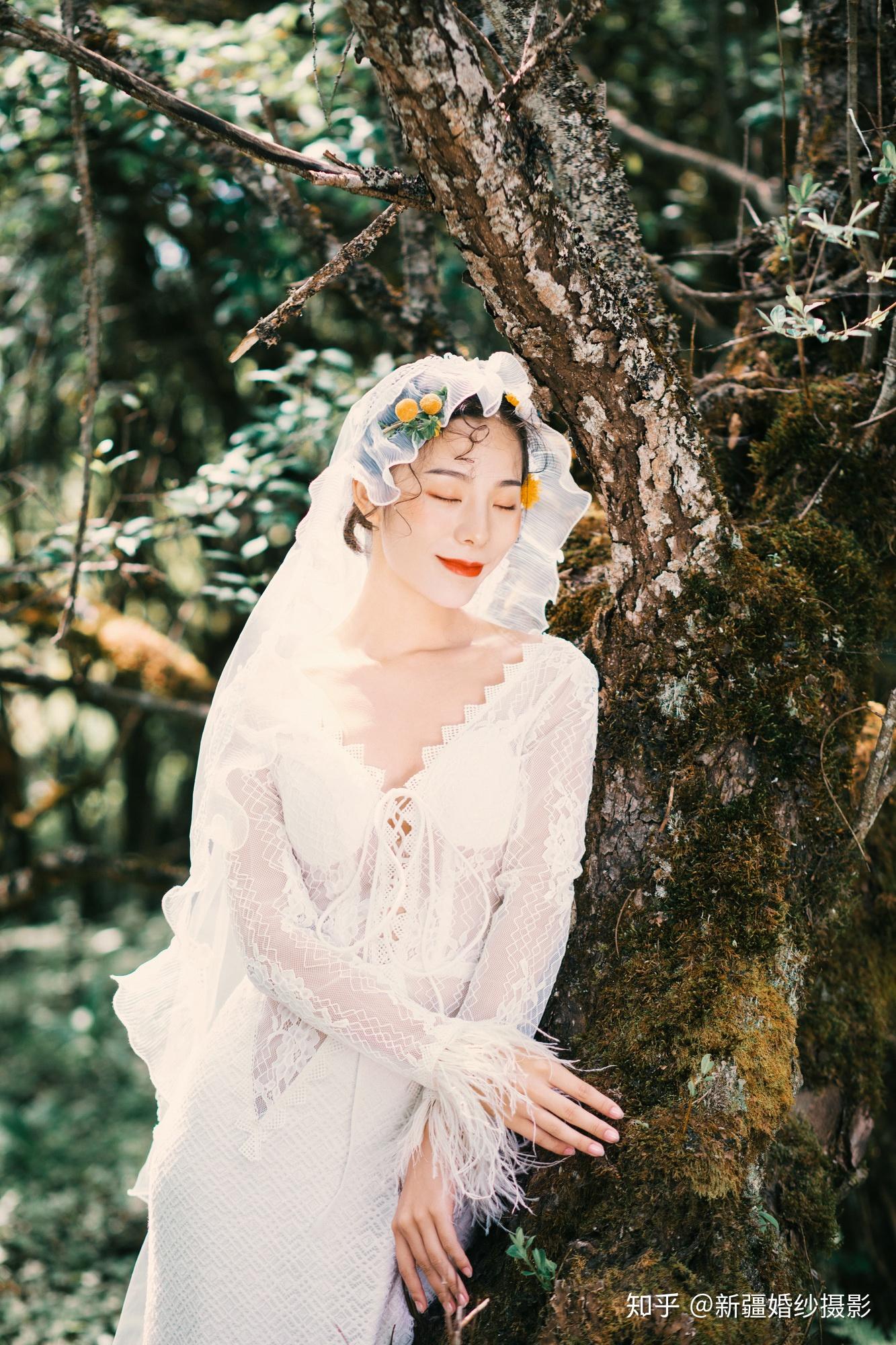 超仙的森系小清新婚纱照画面里都是美好