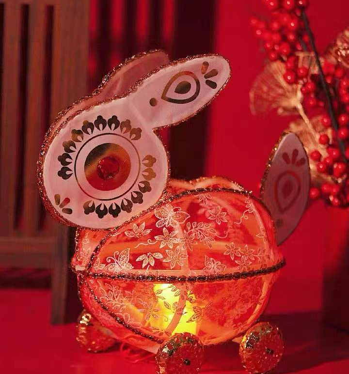 20 传统年味摊位,100 元宵趣味灯谜手工兔子灯,手工捏面