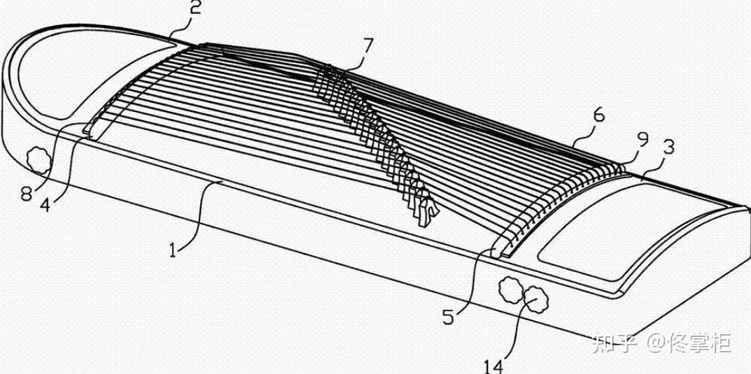 古筝结构解剖图片图片