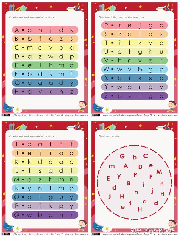 字母大小写匹配,连线,首字母练习 - 知乎