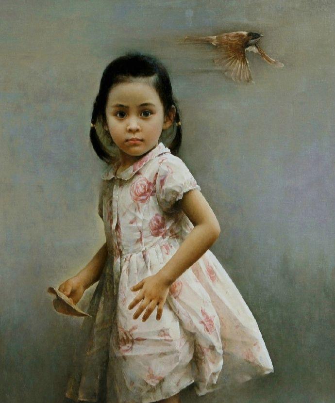 笔法细腻生动传神田小平女性人物油画绘画欣赏