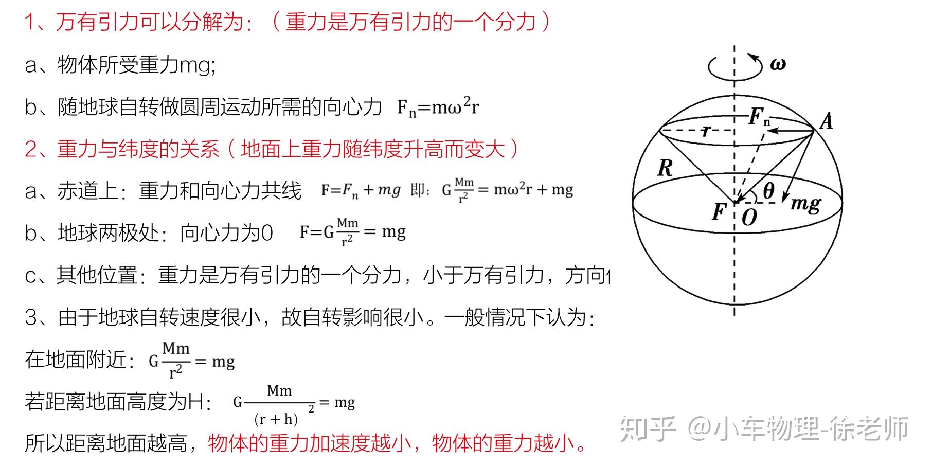 三,重力与万有引力的关系