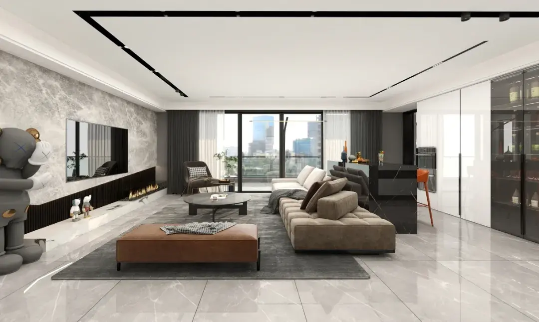 全屋案例380㎡高级灰轻奢舒适为主华丽为辅