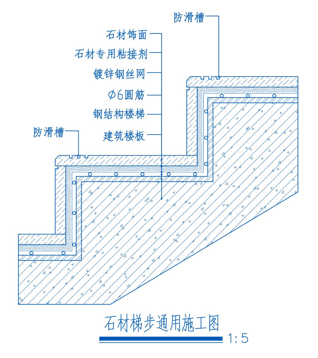 楼梯踏步通用施工图hjsj