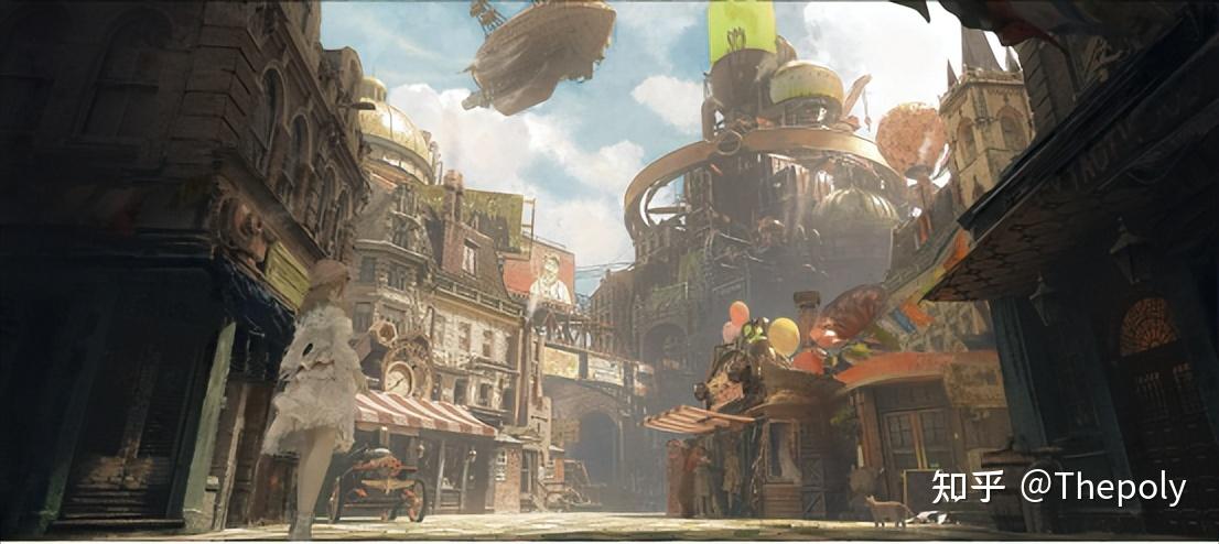 参考主要造型:维多利亚风格的建筑次要造型:蒸汽朋克风格整体颜色和