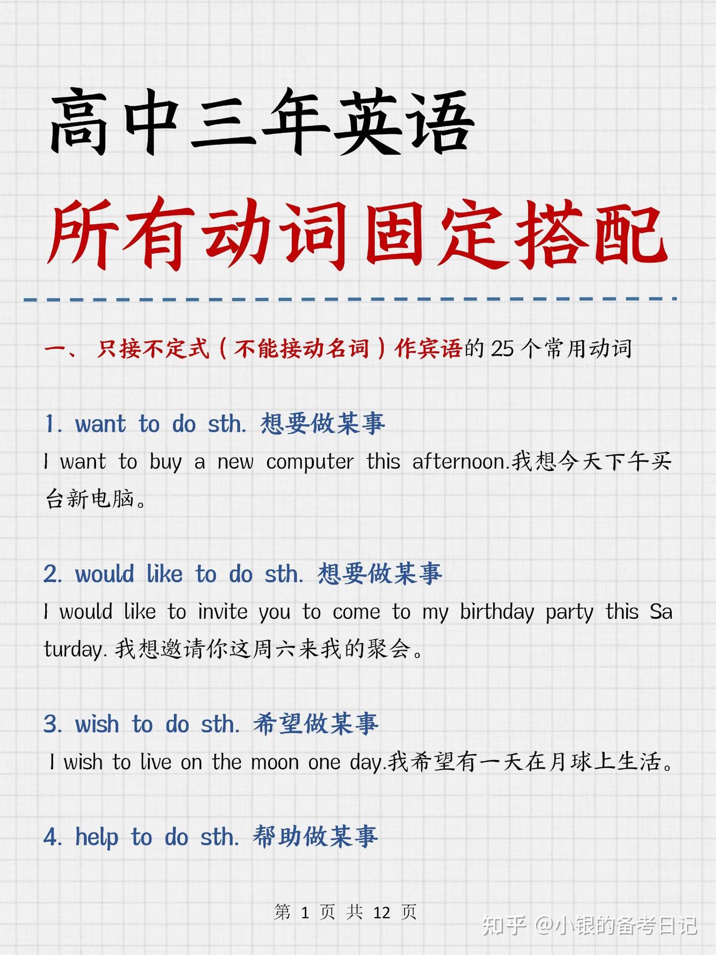 高中英语所有动词固定搭配！靠它打一场漂亮的翻身仗！ - 知乎