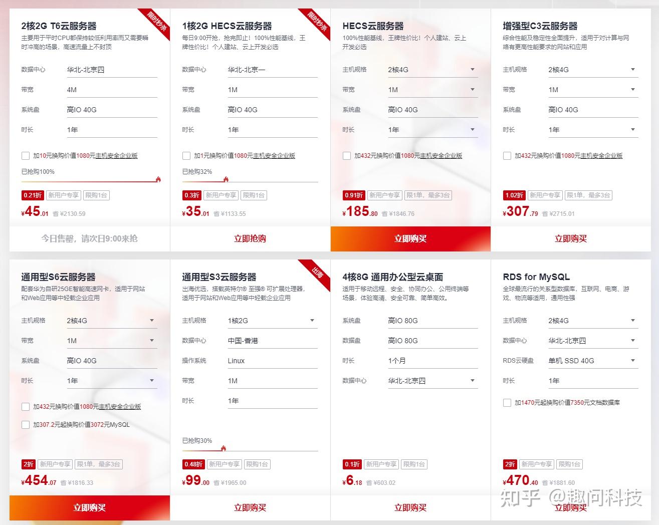 云服务器的价位