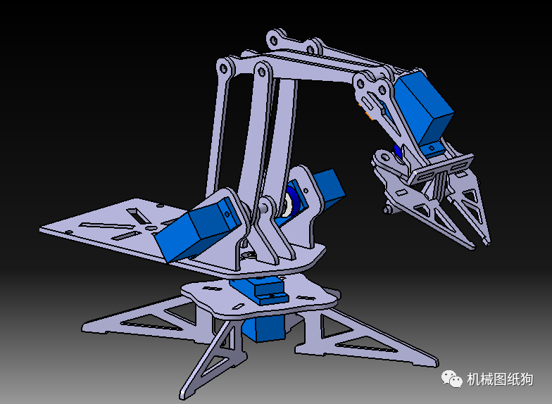 机器人brasarmrobotic简易机械臂3d数模图纸catia设计