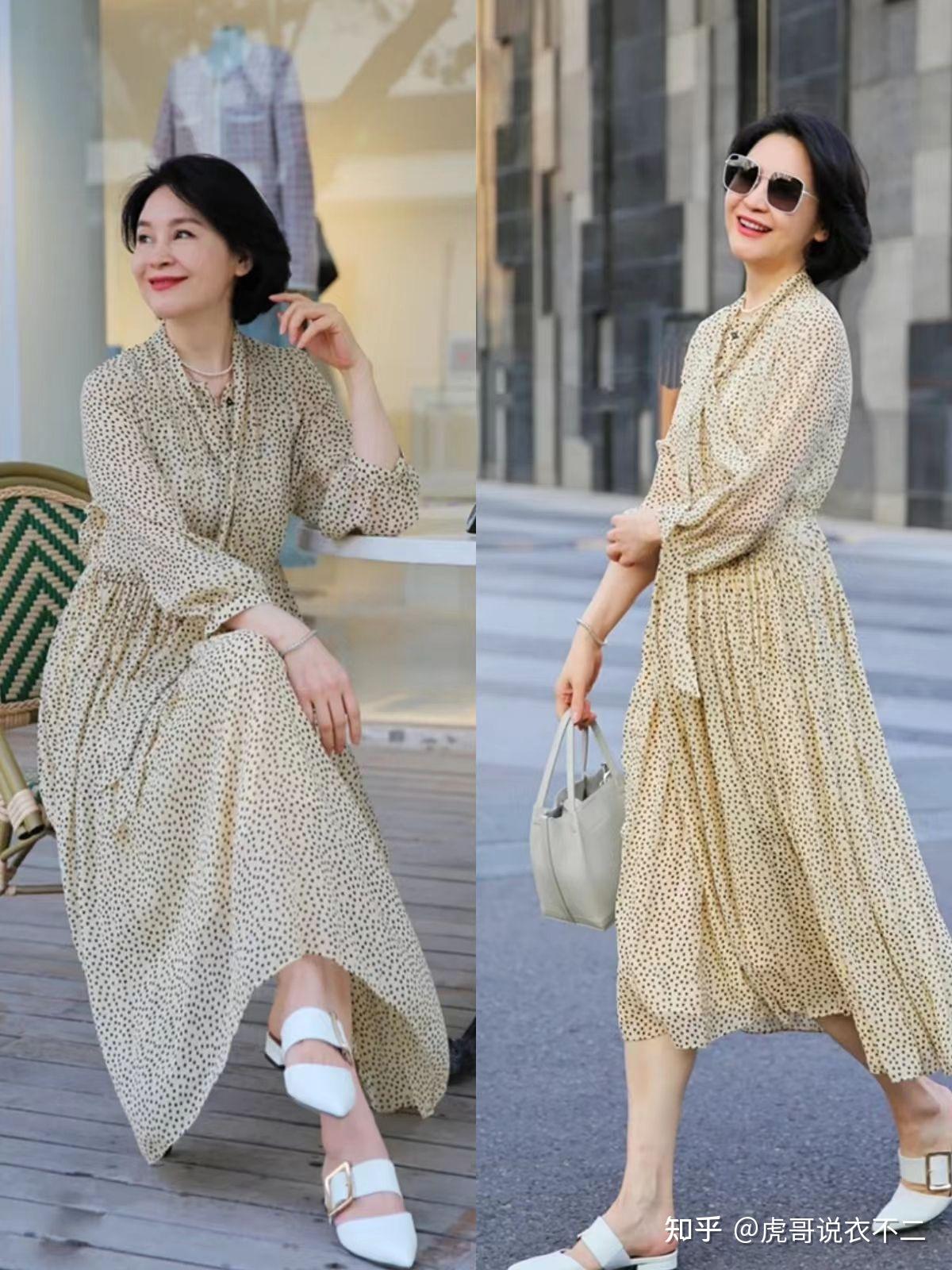 60岁左右的女人穿连衣裙怎么搭鞋子更优雅看潮人示范就知道了