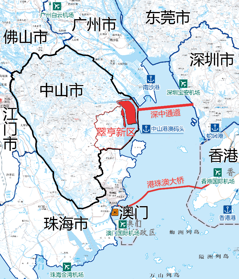 中山深中通道地图图片