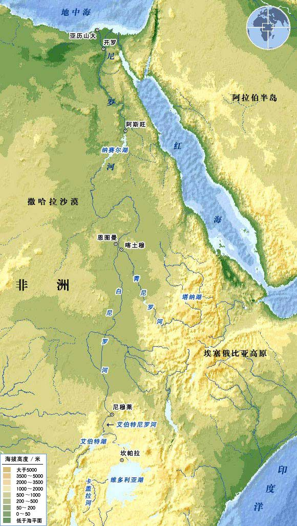白尼罗河地图图片