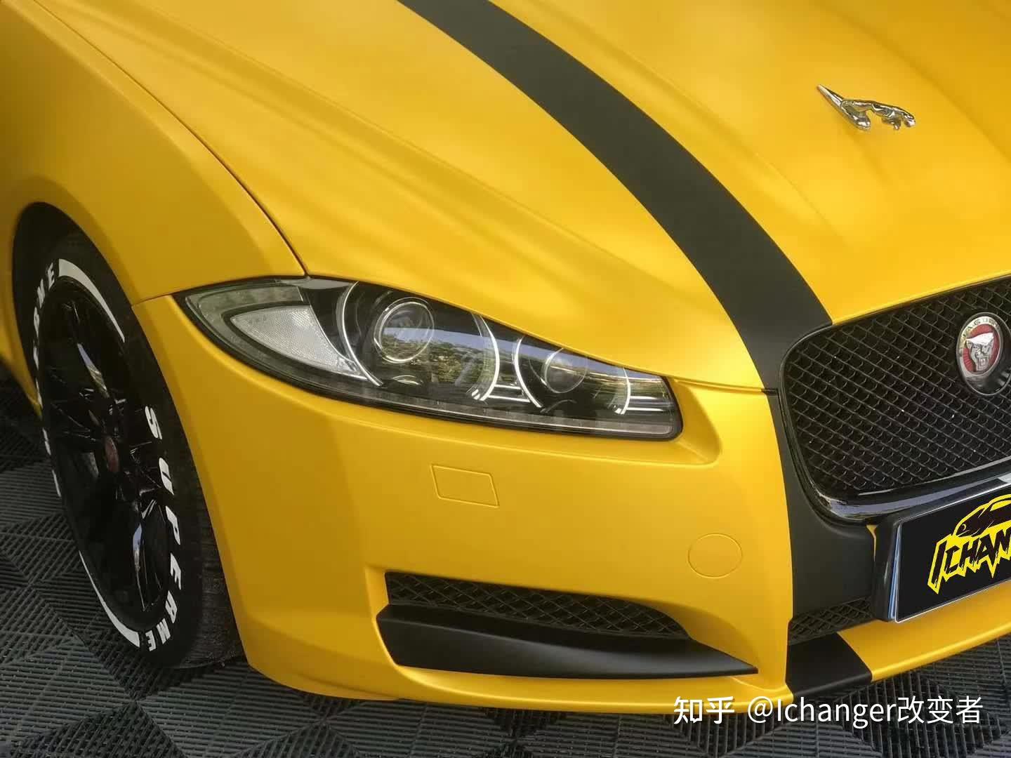 捷豹xf全车贴膜ichangericr改变者改色膜电光金属黄
