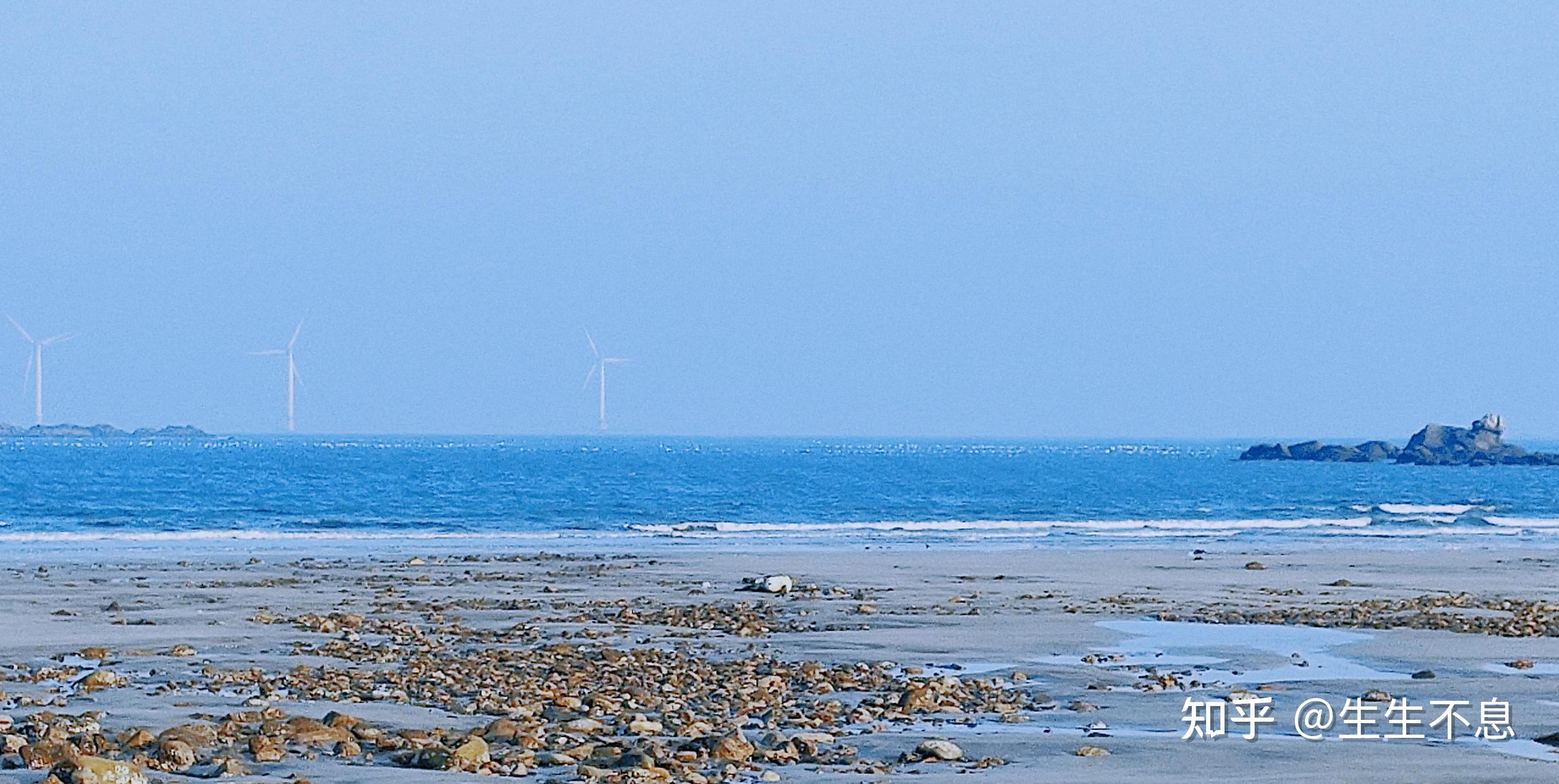 长江澳的沙滩上有很多漂亮的小贝壳,阳光下闪闪发光