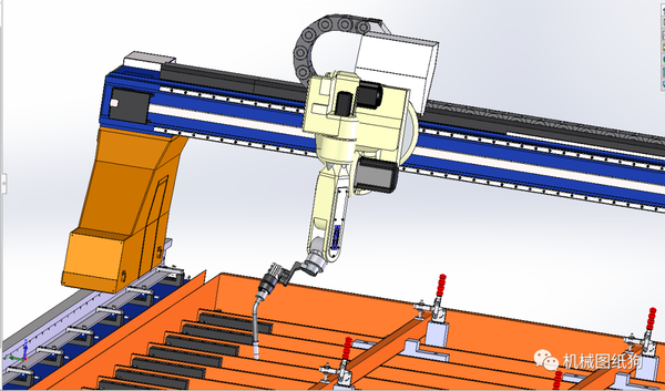 机器人龙门架式机器人工作站3d数模图纸solidworks设计