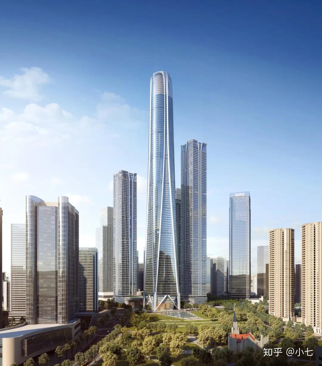 丨江北嘴国际金融中心效果图江北嘴国际金融中心的主塔a-one,是融创
