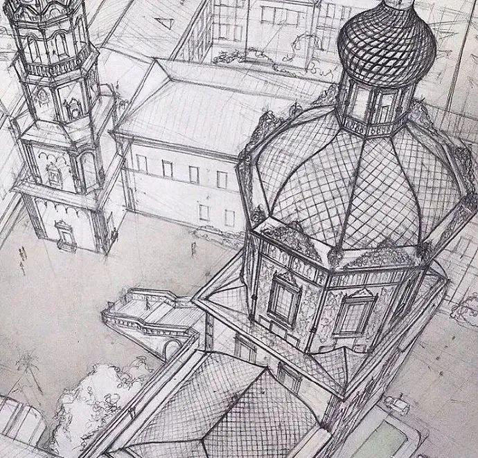 绝了他游历欧洲便把欧洲的地标建筑都画遍了