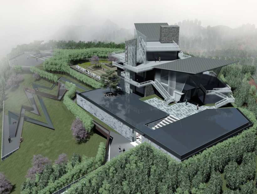 关于酒文化的设计,闪电折线路,镂空框景,酒元素铺装和小品