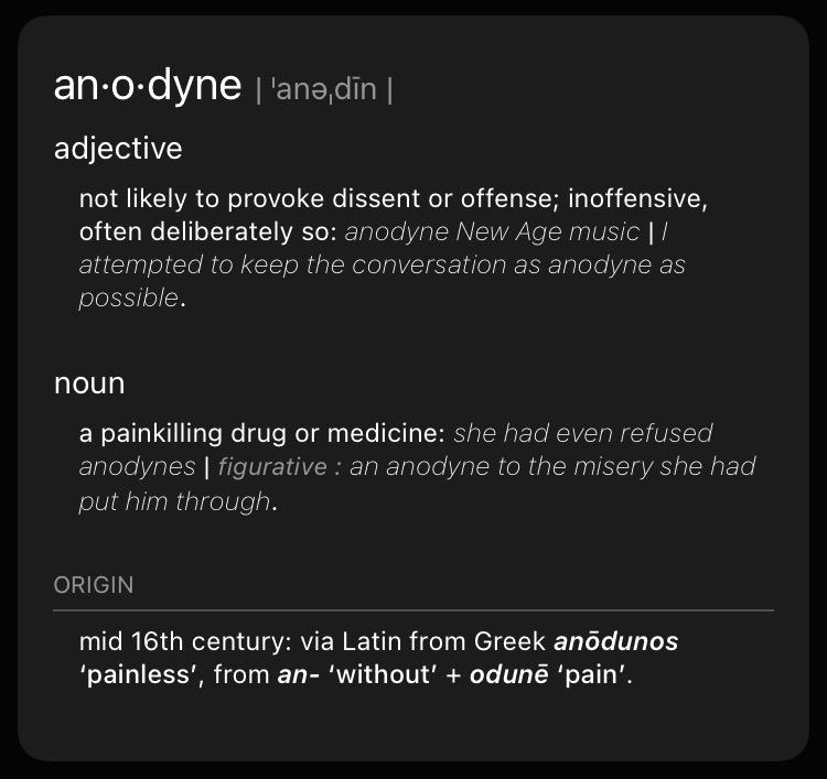 Word of the day anodyne 