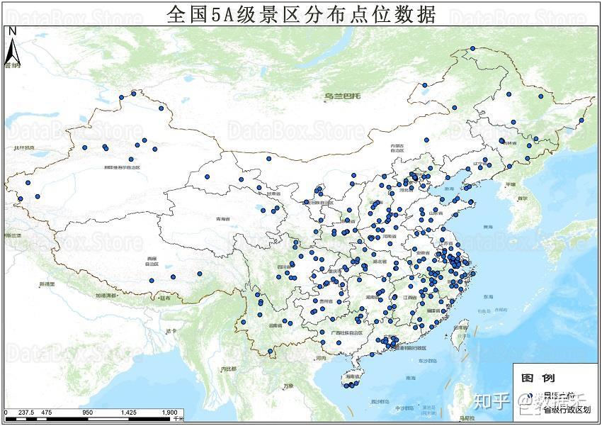 你好,我想問一下,作圖過程中5a級景區分佈圖有幾個點在中國地圖的外面