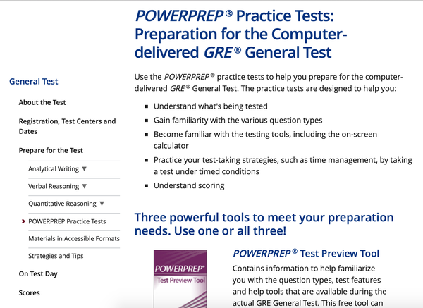 gre powerprep test preview tool