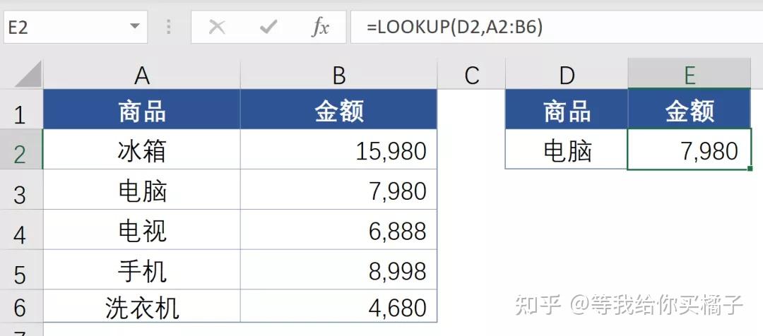 lookup函數用法