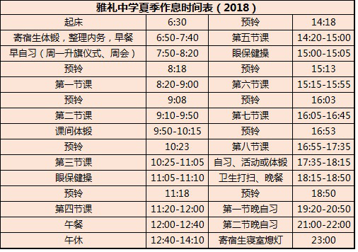 2021準高中生看過來長沙多所高中作息時間彙總