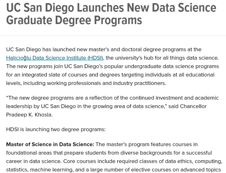 留学前线 加州大学圣地亚哥分校(UCSD)新开数学科技硕士(Data Science)! 知乎