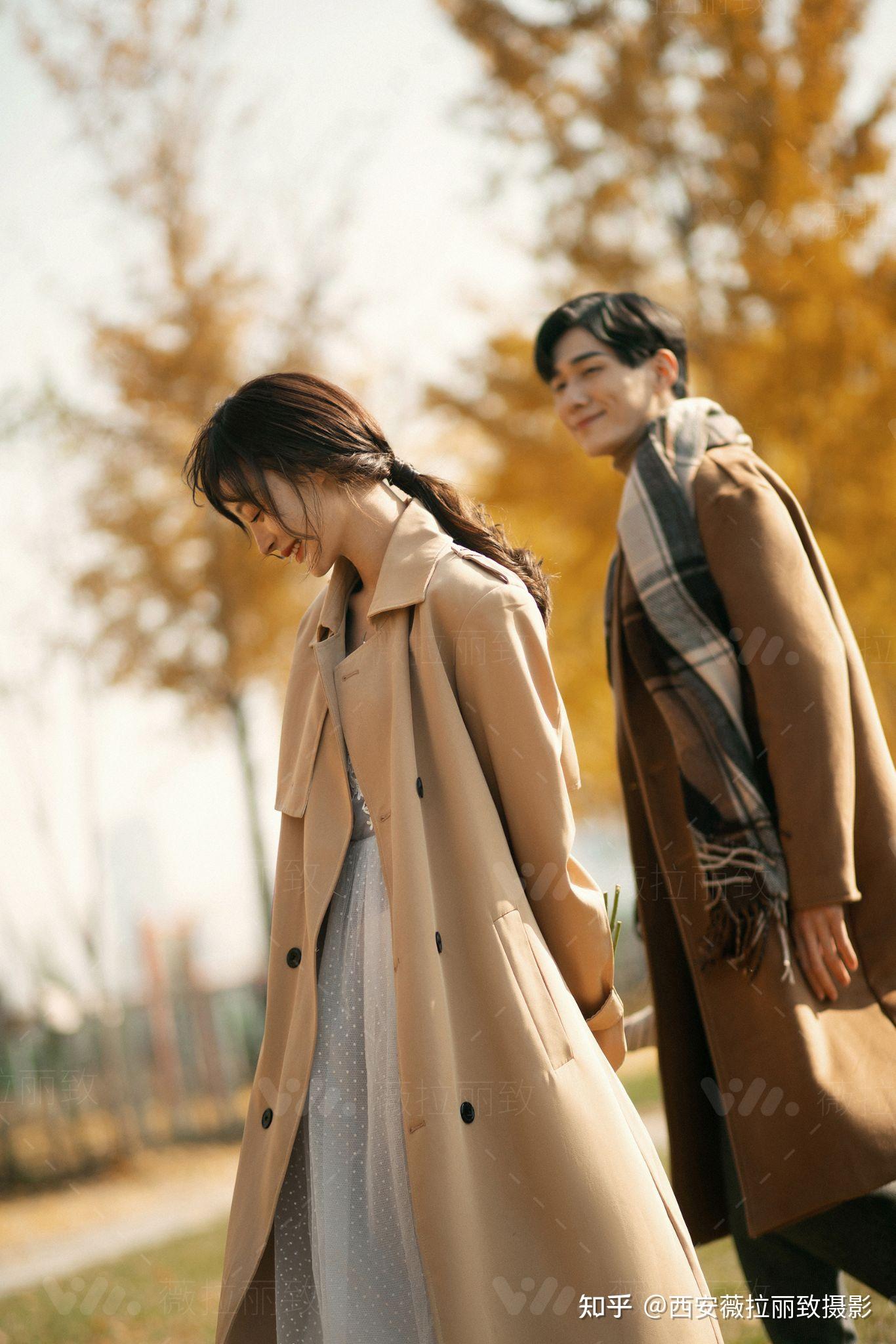 银为有你三生有幸西安银杏树婚纱照