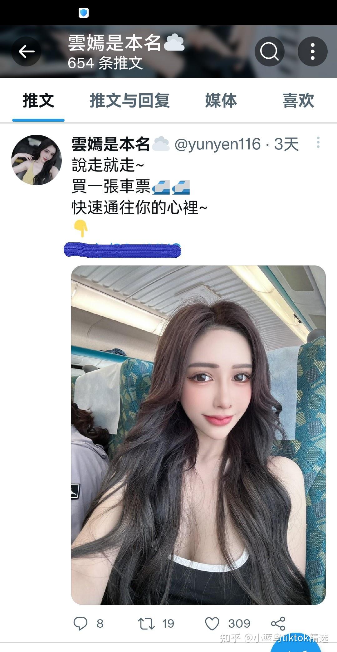 小蓝鸟推特上来自湾湾地区的网红美女博主 知乎