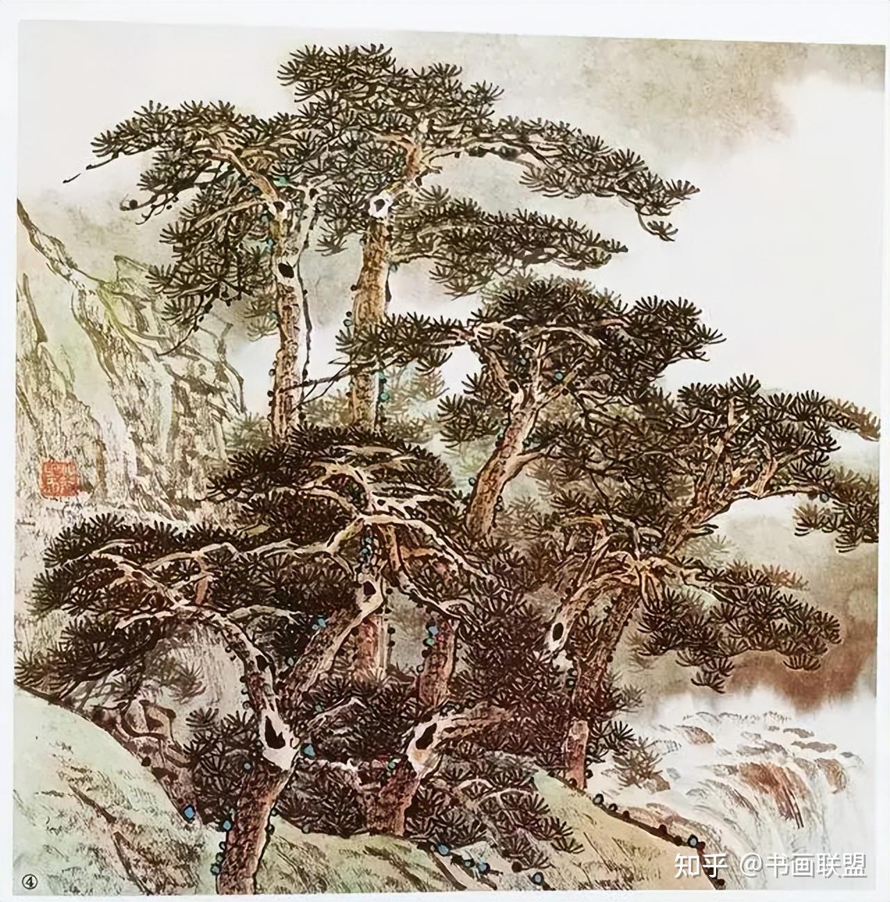 国画技法 松树的各种画法 - 知乎