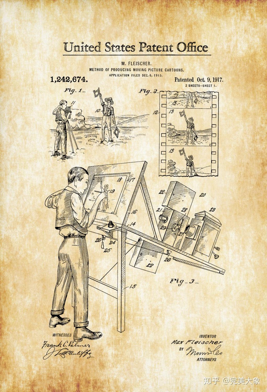 1917年卡通制作专利设计师画效果图——正确式,就应该老老实实地把