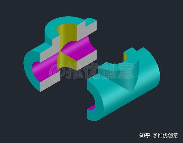 两空心圆柱相贯线画法图片