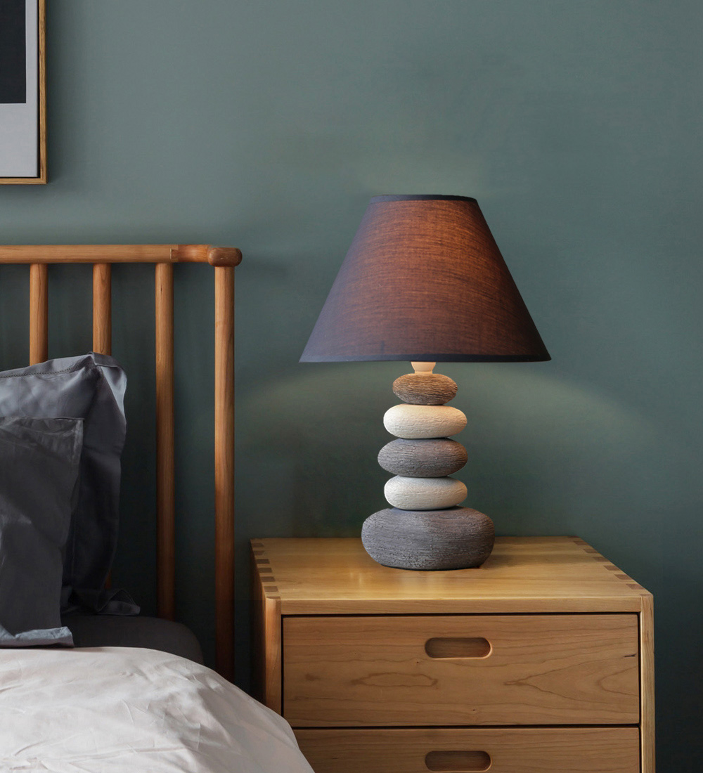 石头创意床头台灯