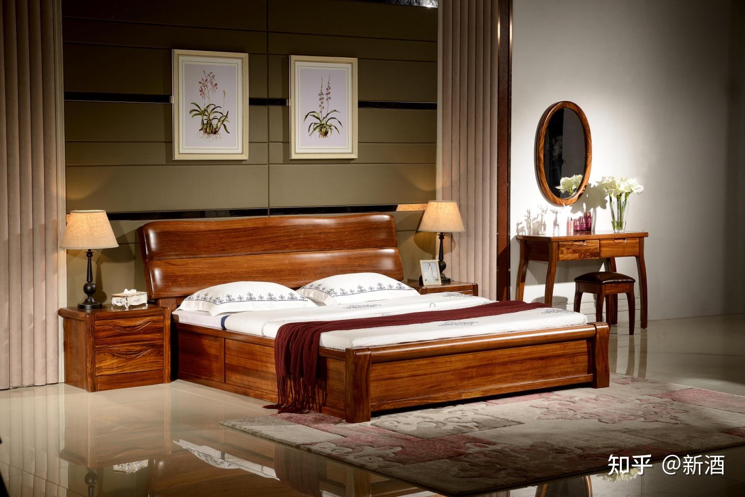 实木床现代简约主卧带抽屉房屋1.2米高档时尚中式成人主卧床儿童-阿里巴巴