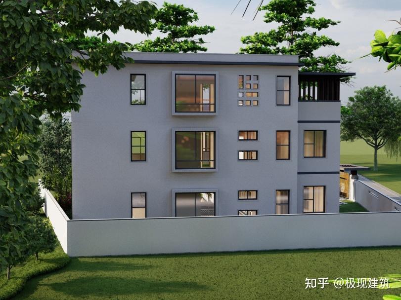 广东三层L型现代风自建别墅设计图 - 知乎