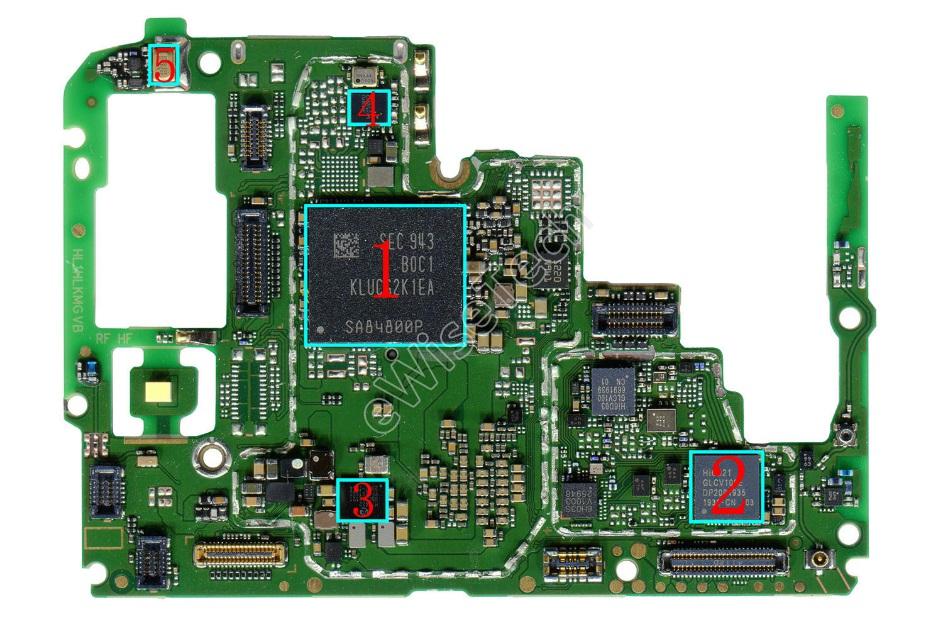 荣耀9x主板元件分存图图片