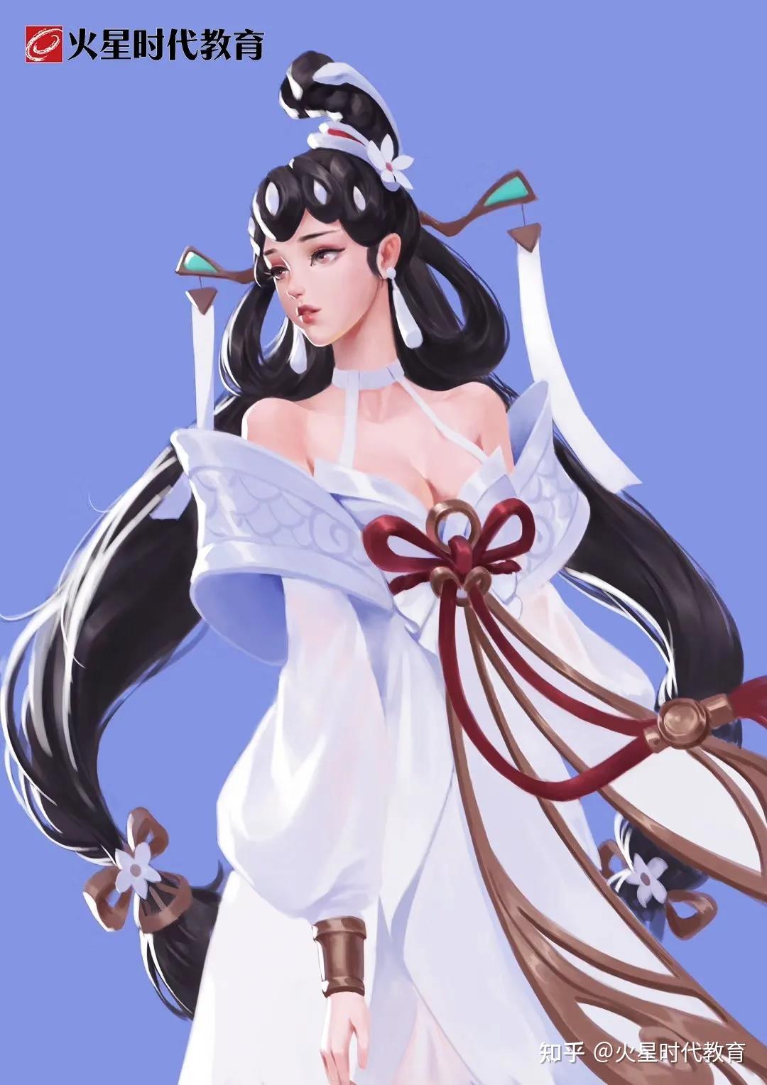 大触教你画王者荣耀大乔白蛇绘制教程服饰篇