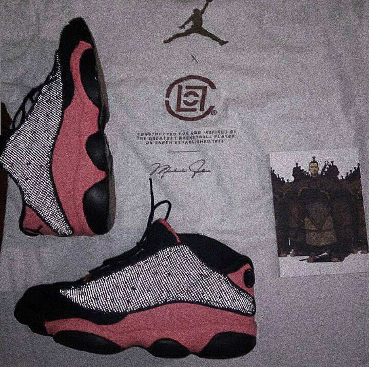 乔丹凝结亲友限定clotxairjordan13lowinfrabred黑红篮球鞋