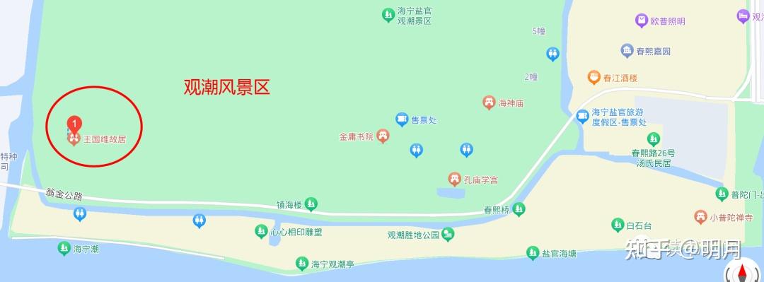 盐官镇地图 观潮图片