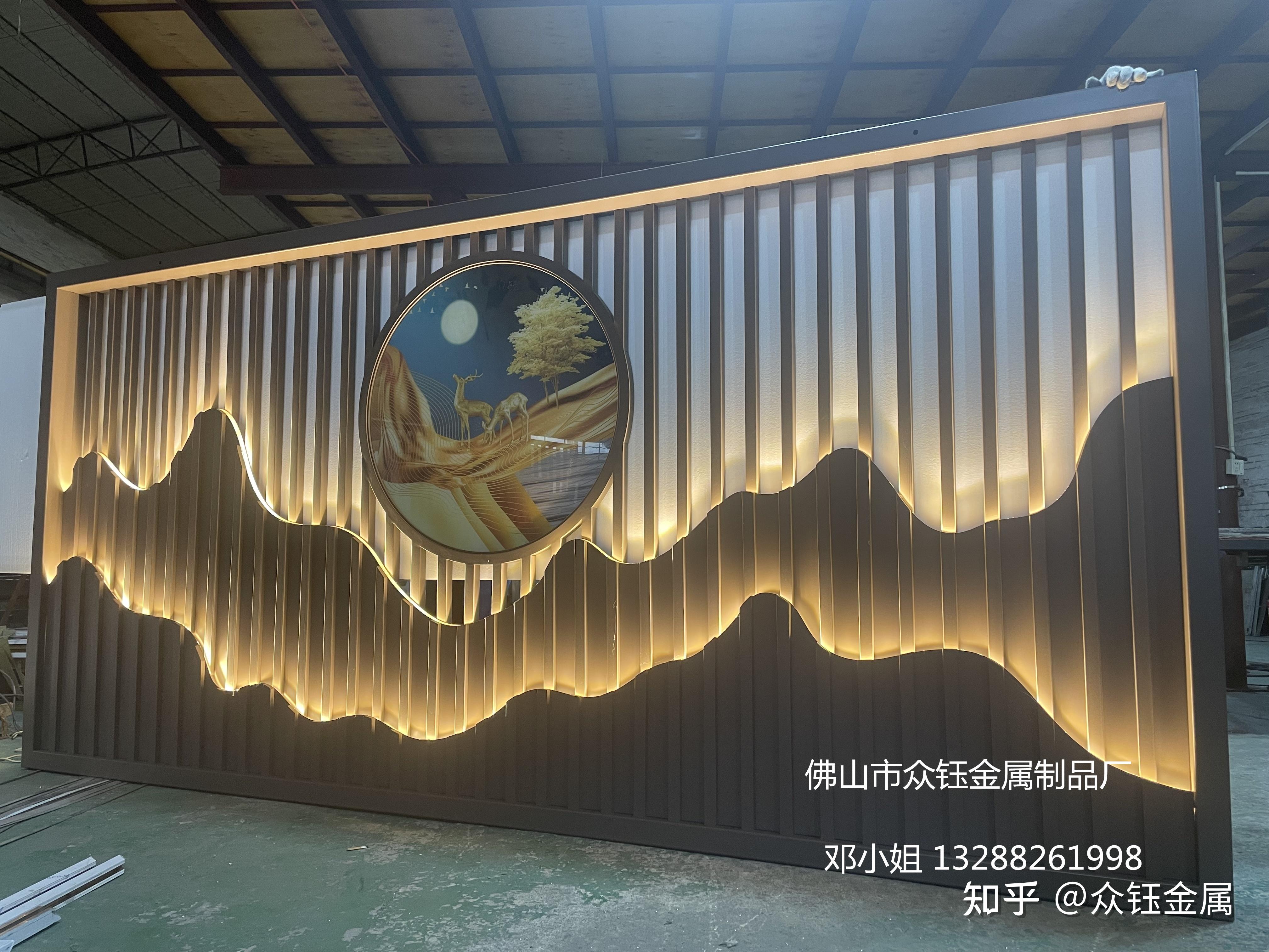 金属发光山水景墙 不锈钢山峦背景墙源头加工厂实拍 - 知乎