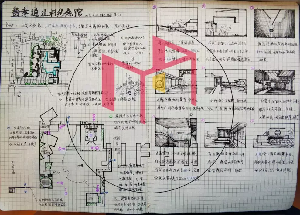案例抄绘——以体块的分裂与积聚——费孝通江村纪念馆为例 - 知乎