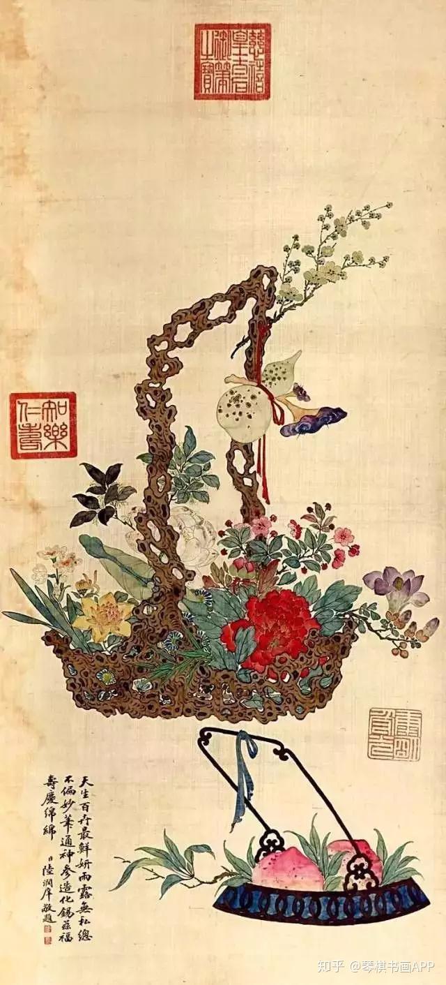 慈禧太后画的几幅寿桃- 知乎