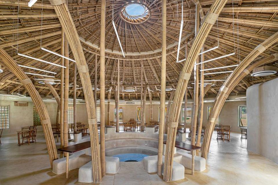 全球异型竹建筑双层竹屋顶图书馆 - 知乎