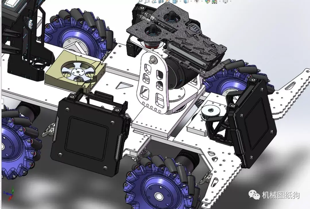 机器人robomaster麦克纳姆轮步兵战车3d图纸solidworks设计