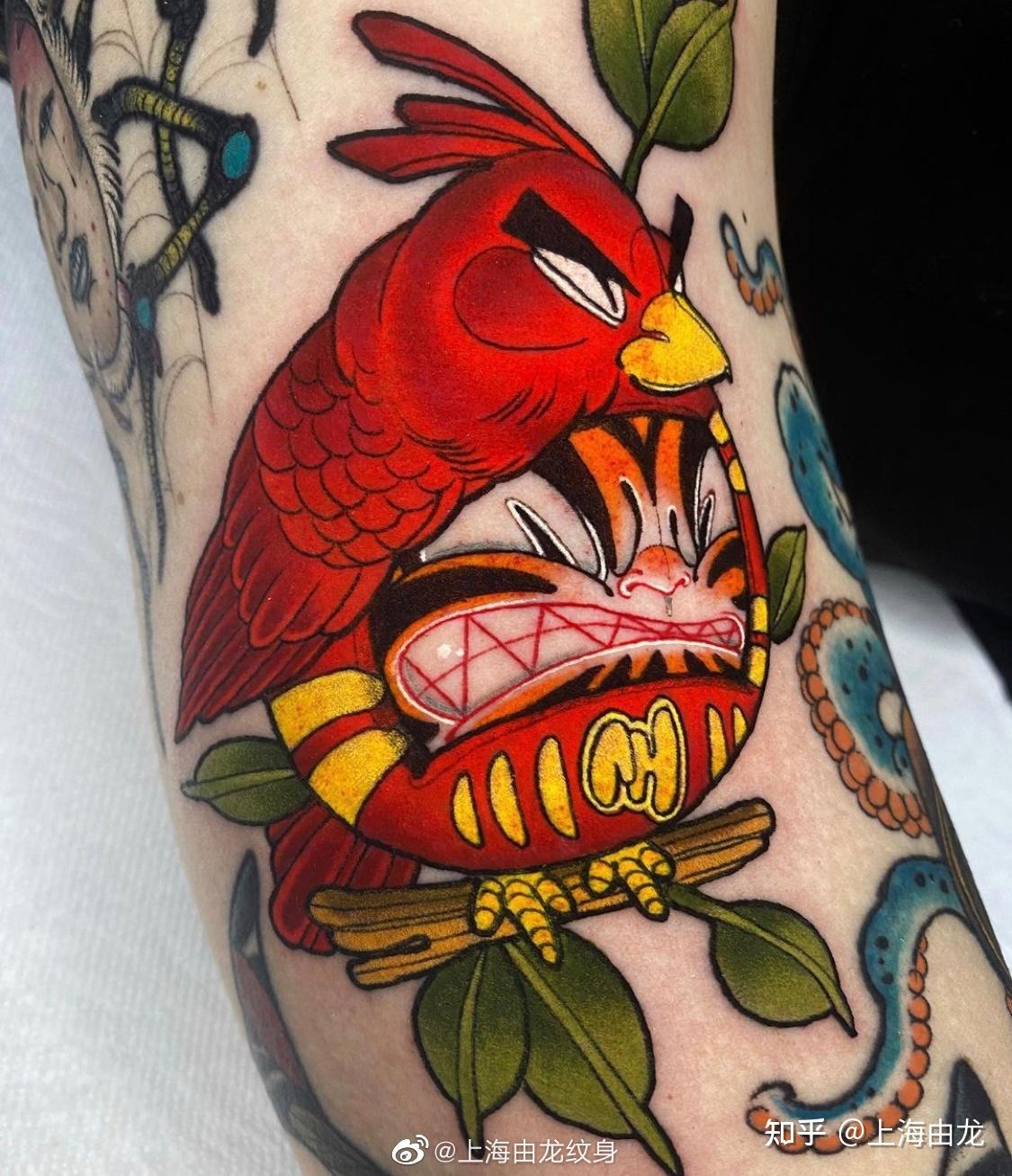 达摩不倒翁纹身图案