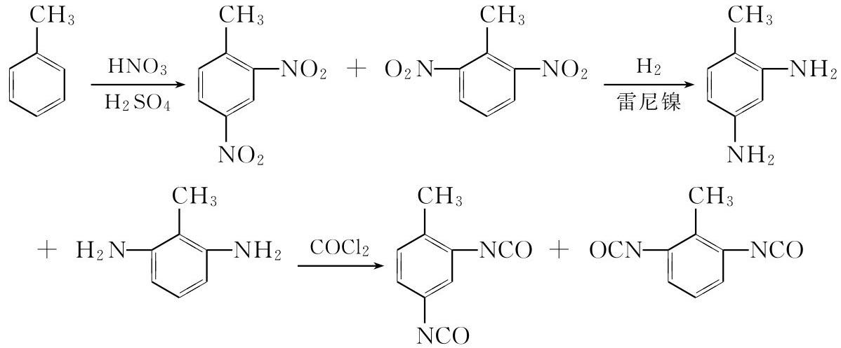 1 甲苯二异氰酸酯甲苯二异氰酸酯(tdi)是以甲苯为基本原料,用硝酸和